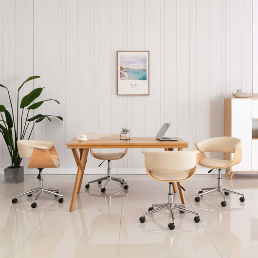 Sedie da Pranzo Girevoli 4 pz Crema in Similpelle cod mxl 29297