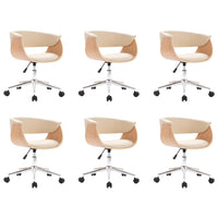 Sedie da Pranzo Girevoli 6 pz Crema in Similpelle 3054880