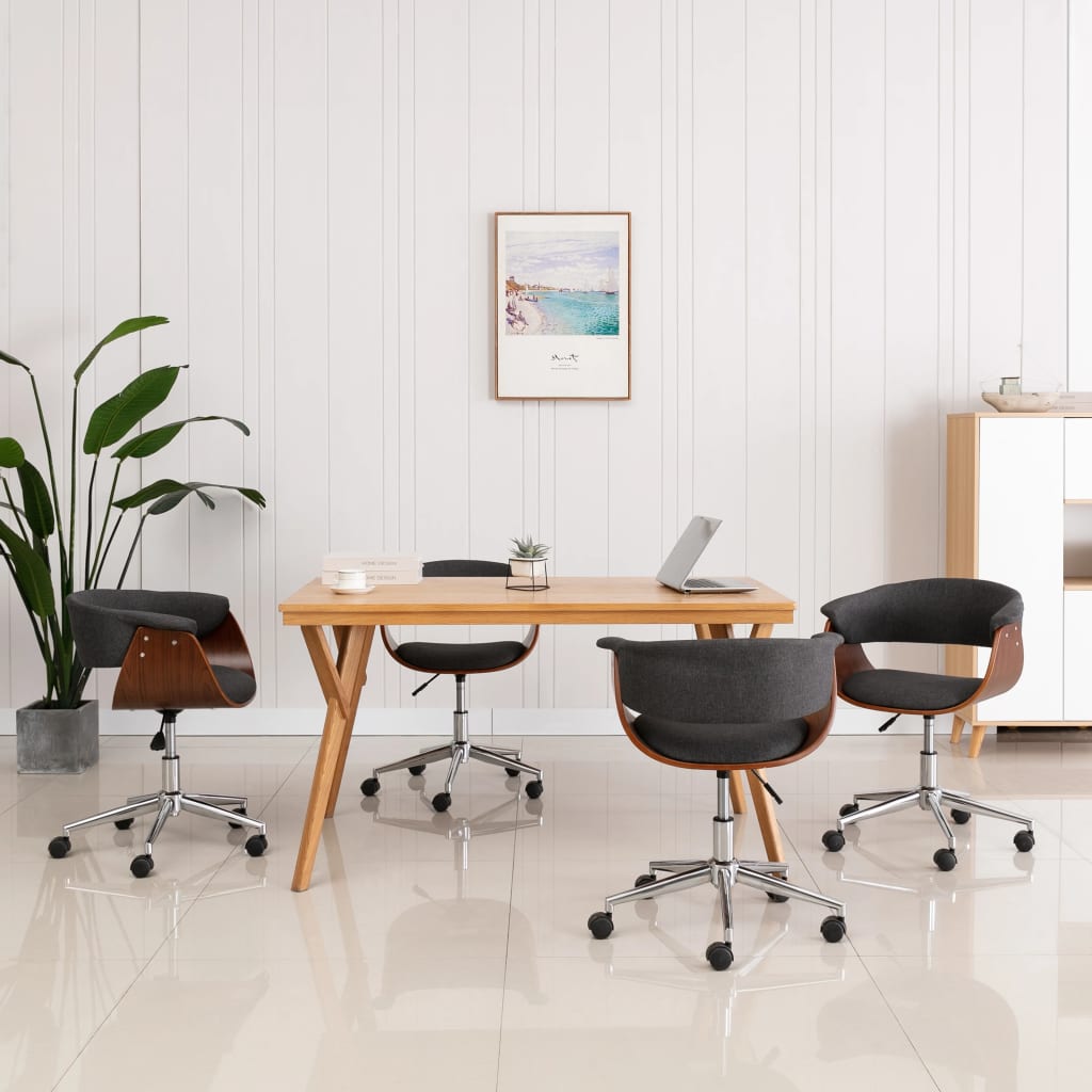 Sedie da Pranzo Girevoli 4 pz Grigie in Tessuto cod mxl 29341