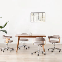 Sedie da Pranzo Girevoli 4 pz Grigio Talpa in Legno e Tessuto 3054906