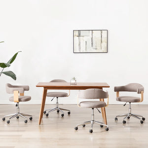 Sedie da Pranzo Girevoli 4 pz Grigio Talpa in Legno e Tessuto 3054906