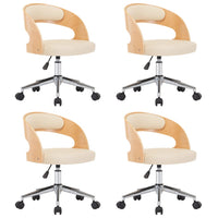 Sedie da Pranzo Girevoli 4 pz Crema in Legno Curvo e Similpelle 3054915