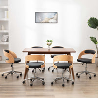 Sedie da Pranzo Girevoli 6 pz Nere in Legno Curvo e Similpelle cod mxl 9246