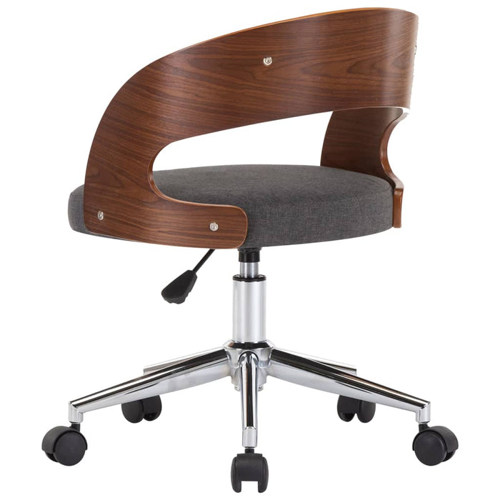 Sedie da Pranzo Girevoli 2 pz Grigie in Legno Curvo e Tessuto  cod mxl 5593