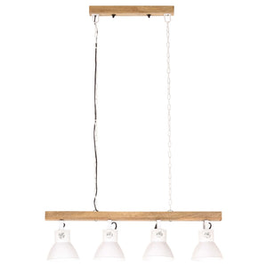 Lampada a Sospensione Industriale Bianca E27 Legno di Mango cod mxl 63160