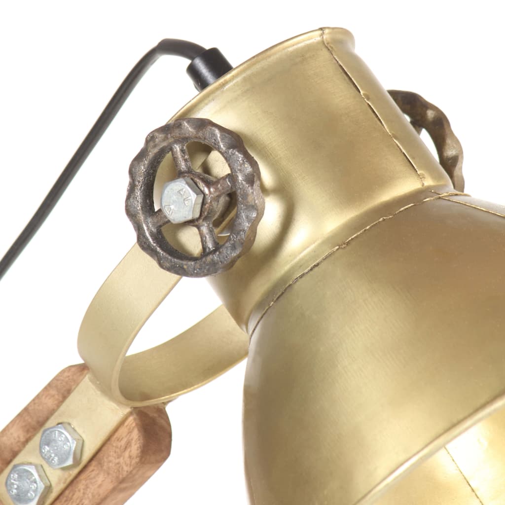 Lampada da Scrivania Industriale Ottone Rotonda 58x18x90 cm E27 320552