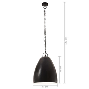 Lampada a Sospensione Industriale 25 W Nera Rotonda 32 cm E27 cod mxl 61249