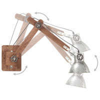 Lampada da Parete Stile Industriale Argento Rotonda E27 320575