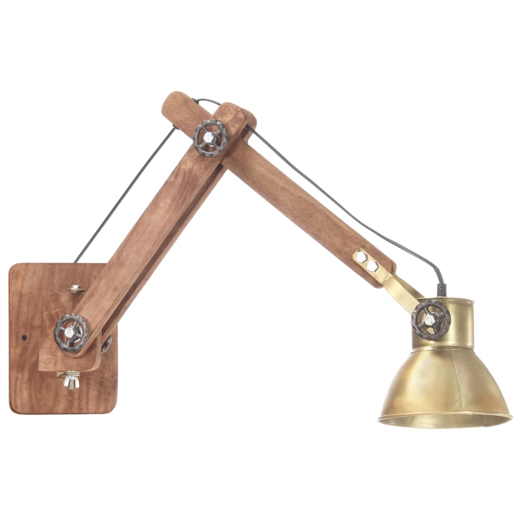 Lampada da Parete Stile Industriale Ottone Rotonda E27 320576