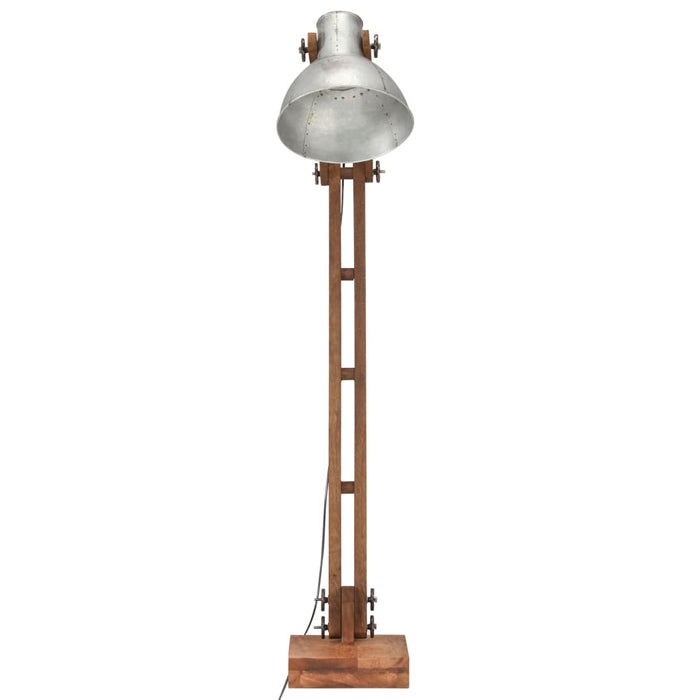 Lampada da Pavimento Argento in Legno Massello di Mango E27 320579
