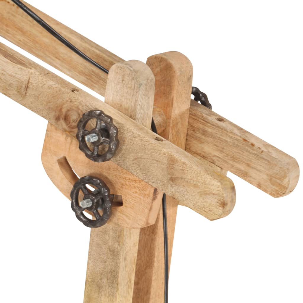 Lampada da Pavimento Bianca in Legno Massello di Mango E27 320582