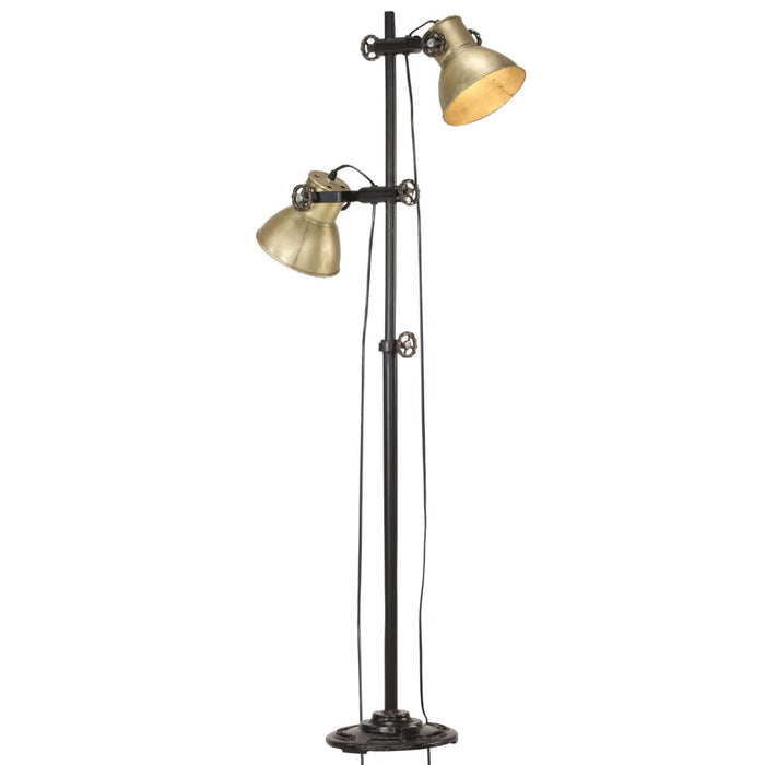 Lampada da Pavimento con 2 Paralumi Ottone E27 in Ghisacod mxl 104710