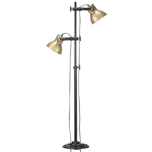 Lampada da Pavimento con 2 Paralumi Ottone E27 in Ghisacod mxl 104710