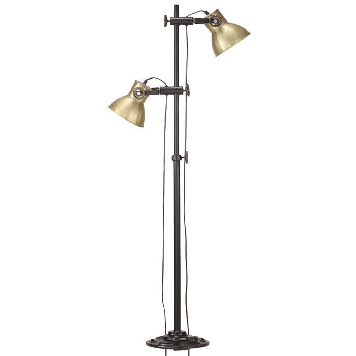 Lampada da Pavimento con 2 Paralumi Ottone E27 in Ghisacod mxl 104710
