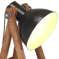 Lampade da Pavimento 3 pz Nere E27 in Legno Massello di Mango 320593