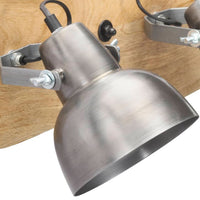 Lampada da Parete Industriale Argento 68x23 cm E27 Legno Mango cod mxl 74194