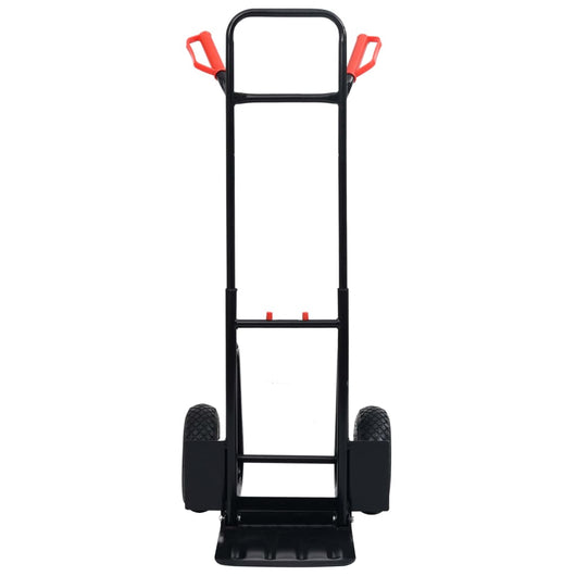 vidaXL Carrello a Mano Telescopico 200 kg Nero e Rosso