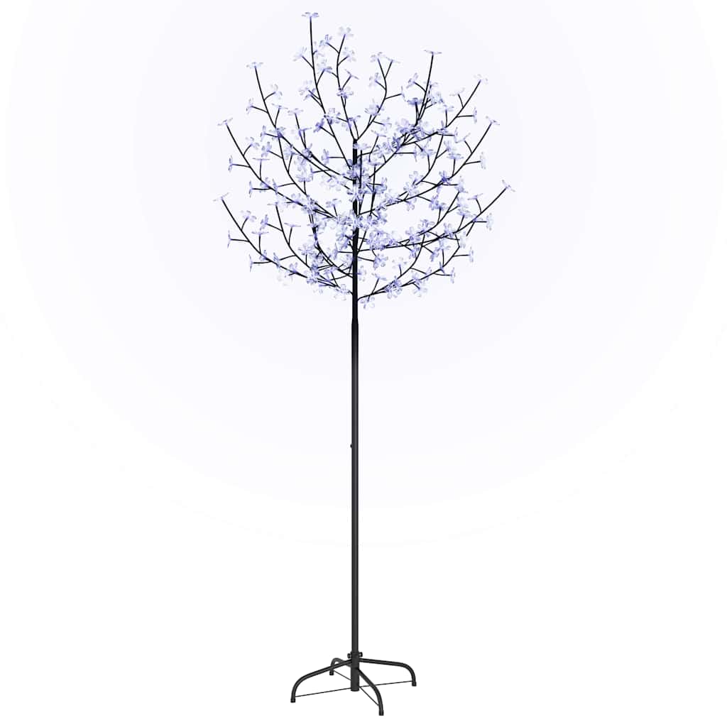 Albero di Natale 200 LED Blu Bianco Ciliegio in Fiore 180 cm