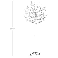 Albero di Natale 200 LED Blu Bianco Ciliegio in Fiore 180 cm