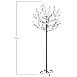 Albero di Natale 200 LED Blu Bianco Ciliegio in Fiore 180 cm