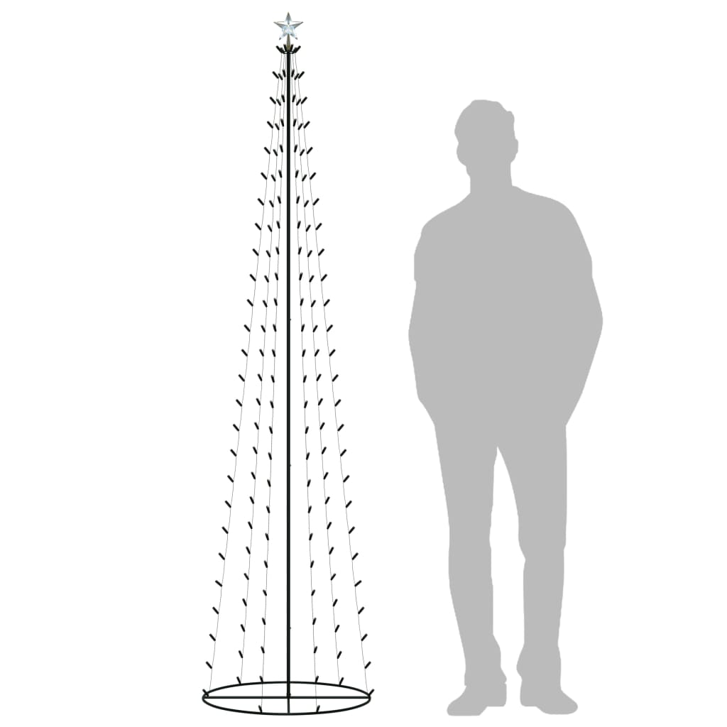 Albero di Natale a Cono con 136 LED Multicolori 70x240 cm 51287
