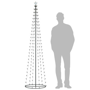 Albero di Natale a Cono con 136 LED Multicolori 70x240 cm 51287