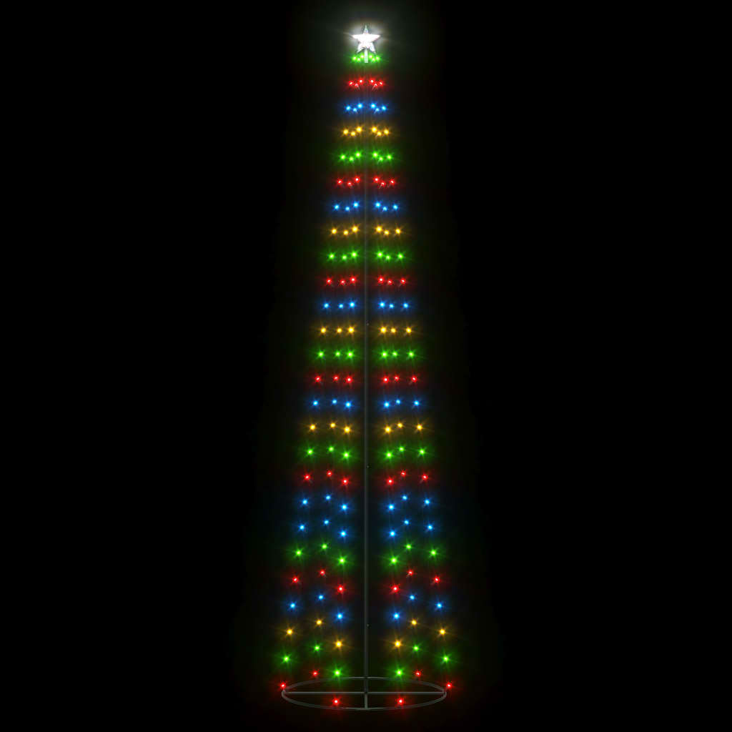 Albero di Natale a Cono con 136 LED Multicolori 70x240 cm 51287