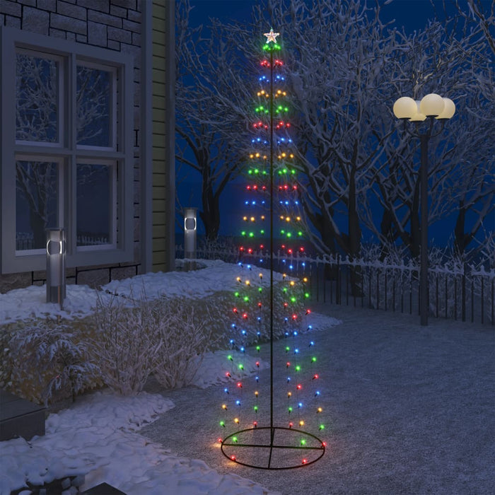 Albero di Natale a Cono con 136 LED Multicolori 70x240 cm 51287
