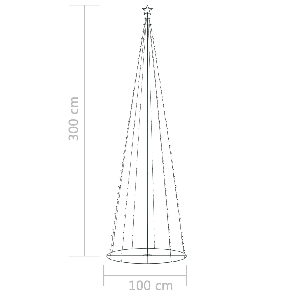 Albero di Natale a Cono con 300 LED Bianco Caldo 100x300 cm cod mxl 58034