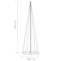 Albero di Natale a Cono con 300 LED Bianco Caldo 100x300 cm cod mxl 58034