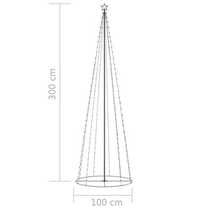 Albero di Natale a Cono con 300 LED Bianco Caldo 100x300 cm cod mxl 58034