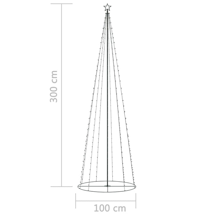 Albero di Natale a Cono con 300 LED Bianco Caldo 100x300 cm cod mxl 58034