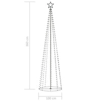 Albero di Natale a Cono con 400 LED Colorato 100x360 cm 51291