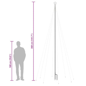 Albero di Natale Cascata Luci LED Interni Esterni 576 LED 3,6 m 51295