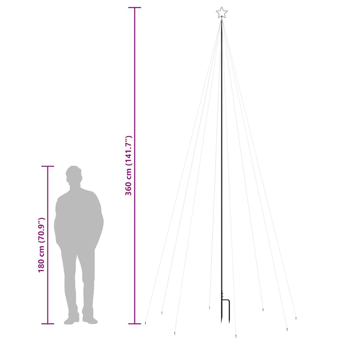Albero di Natale Cascata Luci LED Interni Esterni 576 LED 3,6 m 51295
