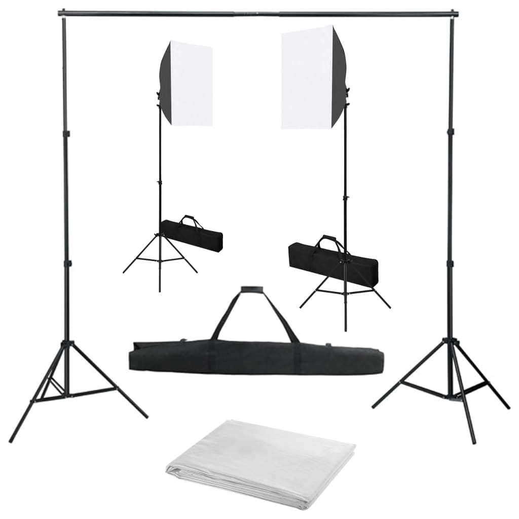 Kit Studio Fotografico Professionale con Softbox e Fondale Bianco 02_0001430
