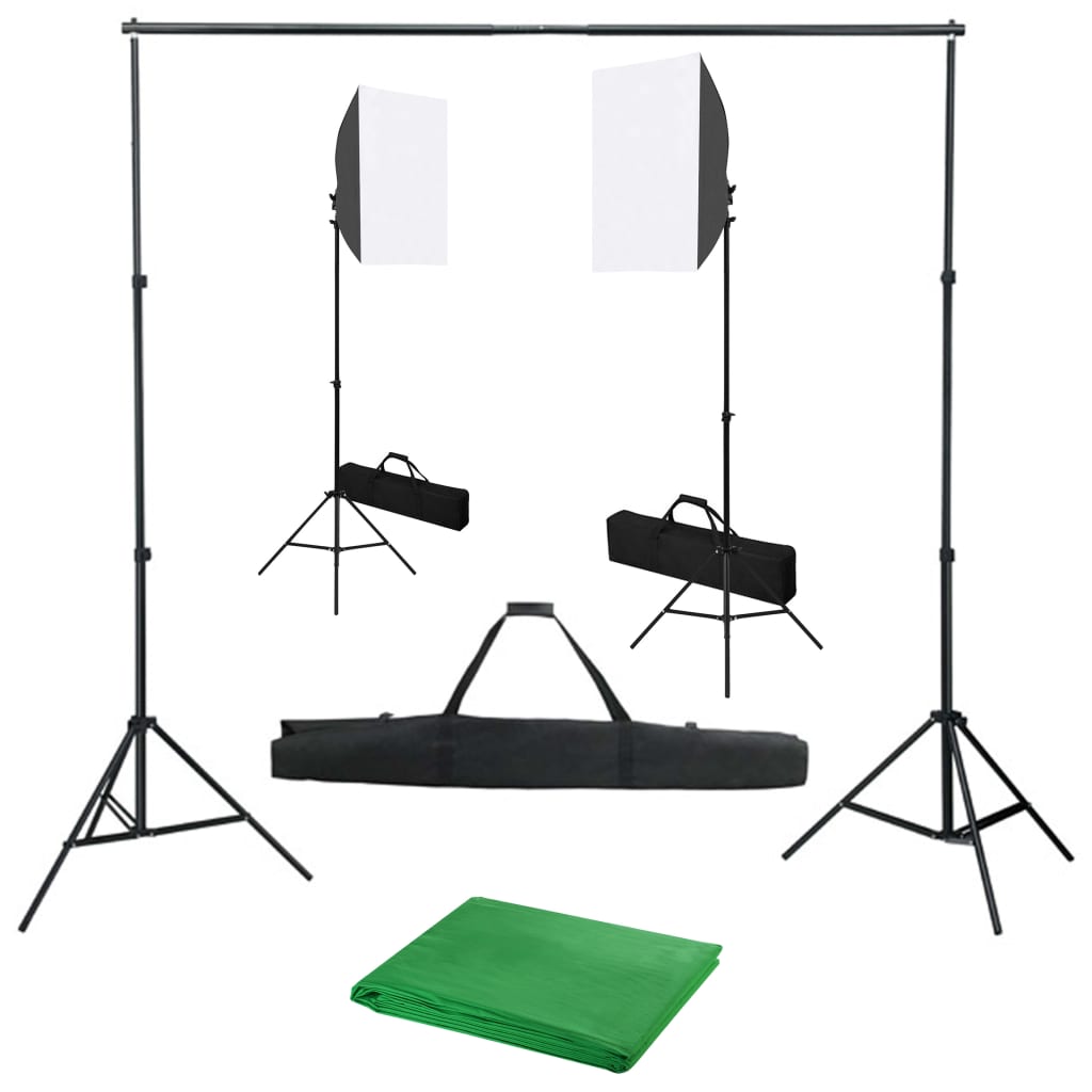 Kit Studio Fotografico Professionale con Softbox e Fondale Verde 02_0001431