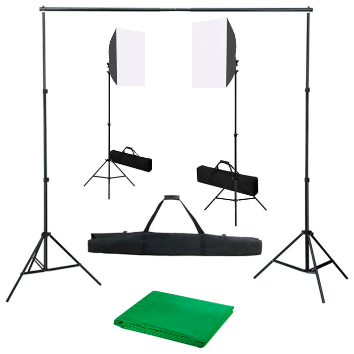Kit Studio Fotografico Professionale con Softbox e Fondale Verde 02_0001431