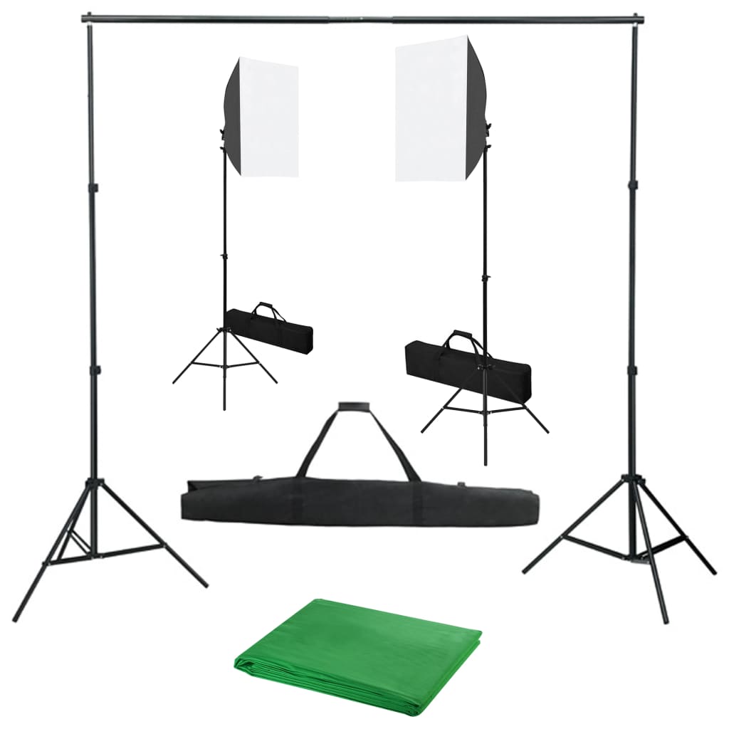 Kit Studio Fotografico Professionale con Softbox e Fondale Verde 02_0001434