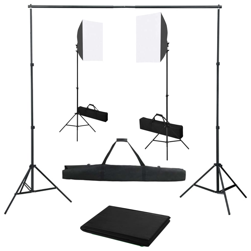 Kit Studio Fotografico Professionale con Softbox e Fondale Nero 02_0001435