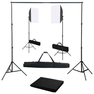 Kit Studio Fotografico Professionale con Softbox e Fondale Nero 02_0001435