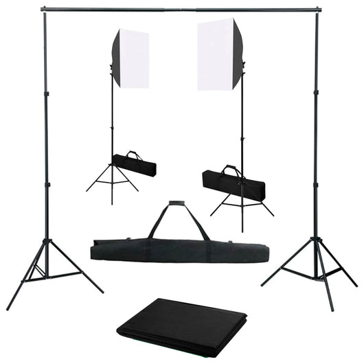 Kit Studio Fotografico Professionale con Softbox e Fondale Nero 02_0001435