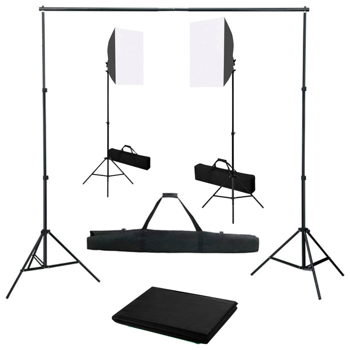 Kit Studio Fotografico Professionale con Softbox e Fondale Nero 02_0001435