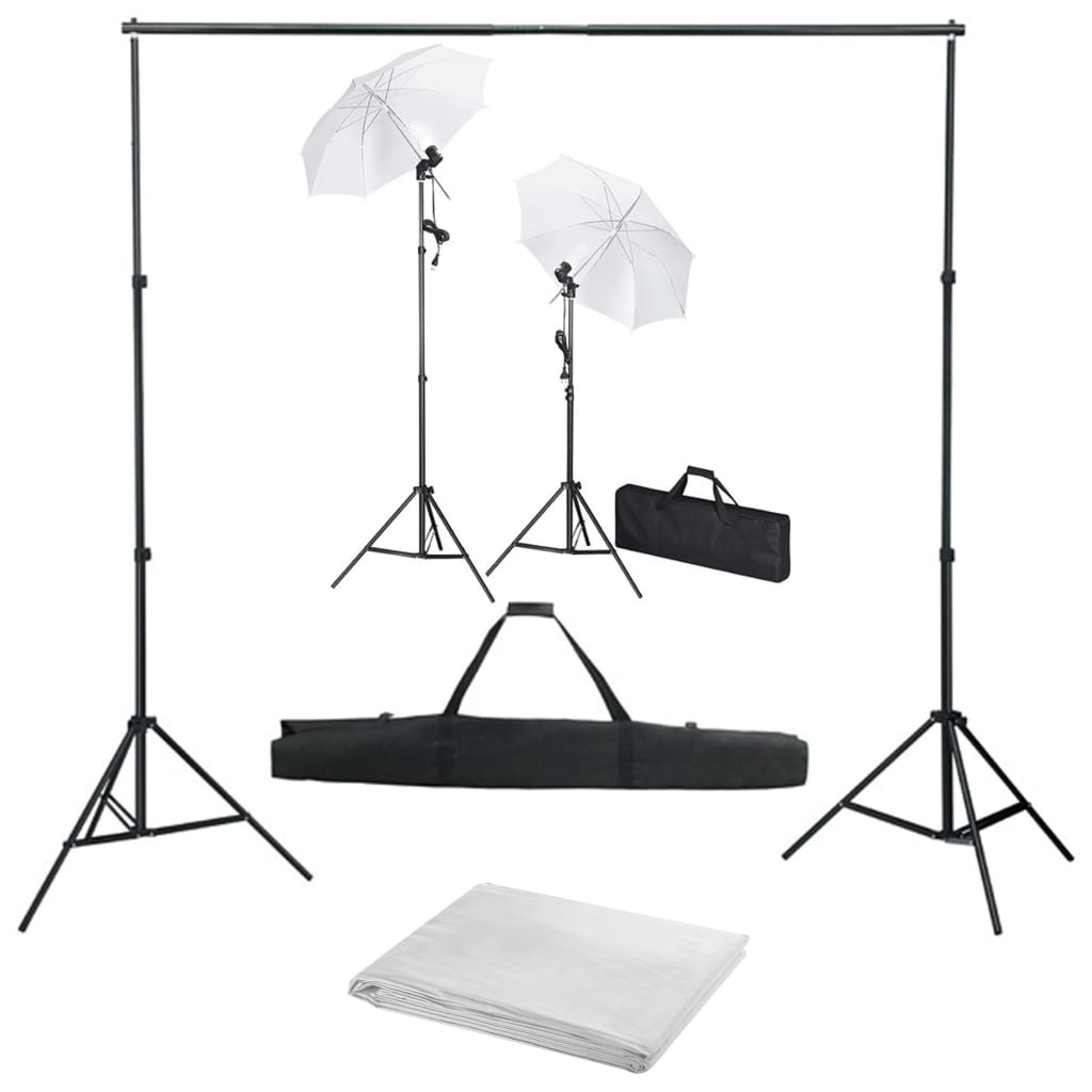 Kit Studio Fotografico con Fondali Luci e Ombrelli cod mxl 78282