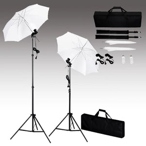 Kit studio fotografico professionale con lampade fondali nere e ombrelli 02_0001493