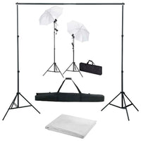 Kit Studio Fotografico con Fondali Luci e Ombrelli cod mxl 77187