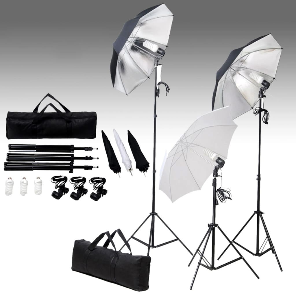 Kit professionale per studio fotografico con set di illuminazione e fondale verde 02_0001443