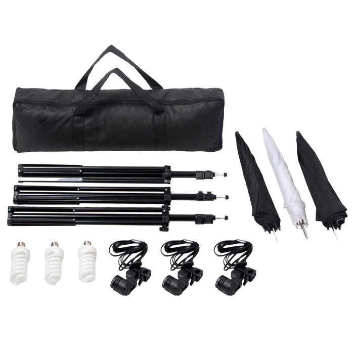 Kit professionale per studio fotografico con set di illuminazione e fondale verde 02_0001443