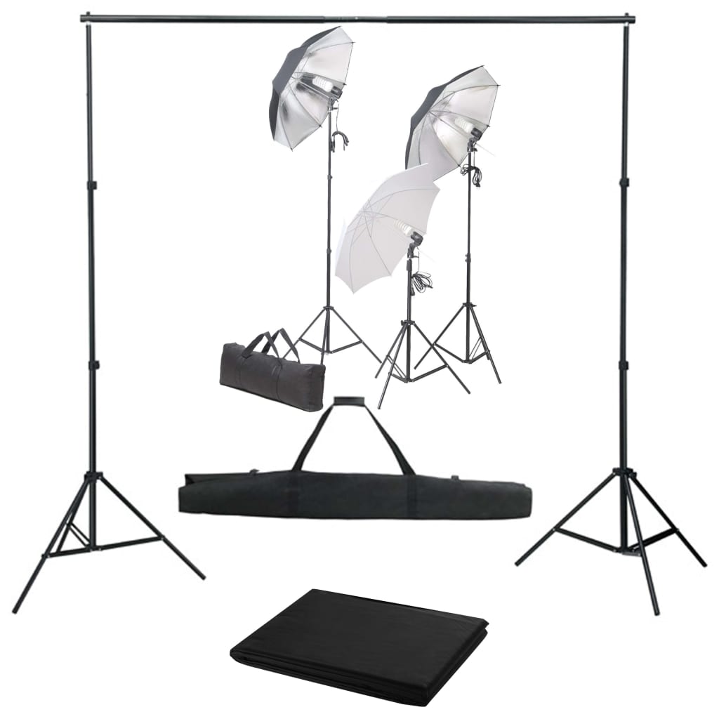 Kit per Studio Fotografico con Set di Luci e Fondale 3055118