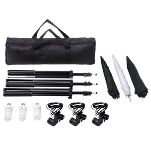 Kit professionale per studio fotografico con set di illuminazione e fondale verde 02_0001446